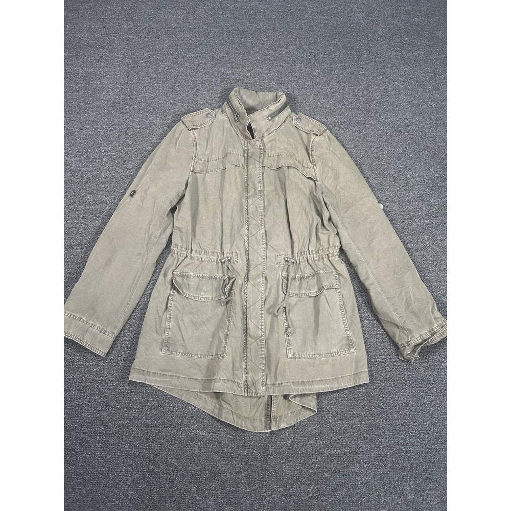 Levi's Jacket Women's Medium‎ Green Military Barn Chore Utility Zip Snap Army